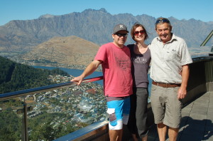 Hamish, Ria and Chris top of Gondola